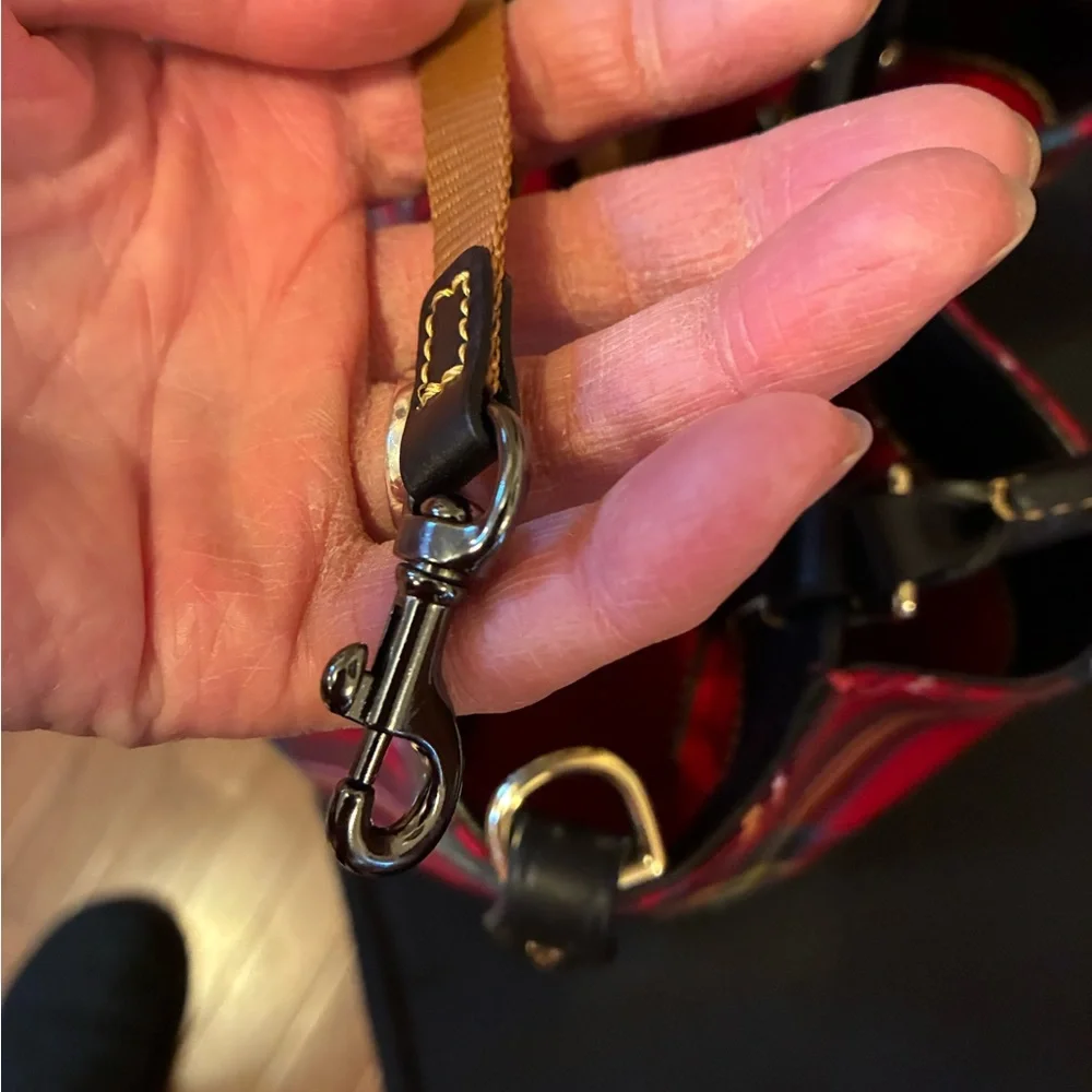 Dooney & Bourke Red and Green Plaid Mini Barlow - Picture 11 of 16